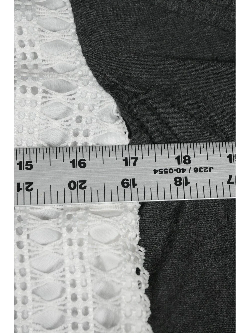 Naif Womens Cardigan Sweater Size M Gray Faux 2-Piece Lace Inset Roll Tab Sleeve